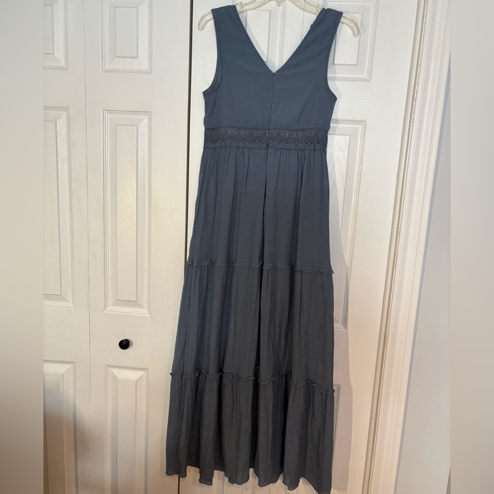 Rebellion Blue Sleeveless V-Neck Maxi Sundress - Picture 5 of 5